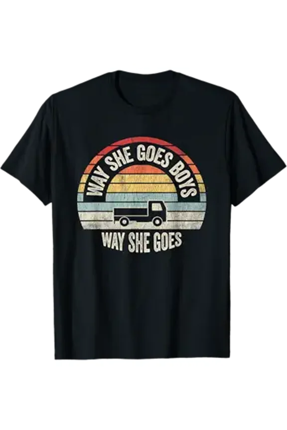 Vesco Way She Goes Boys Retro Vintage Sunset Truck T-Shirt