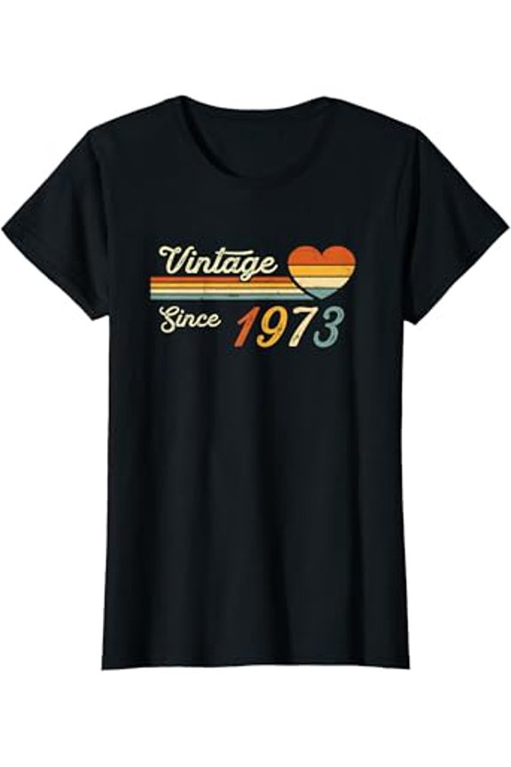 Vesco Womens Vintage Born in 1973 Birthday Ladies T-Shirt