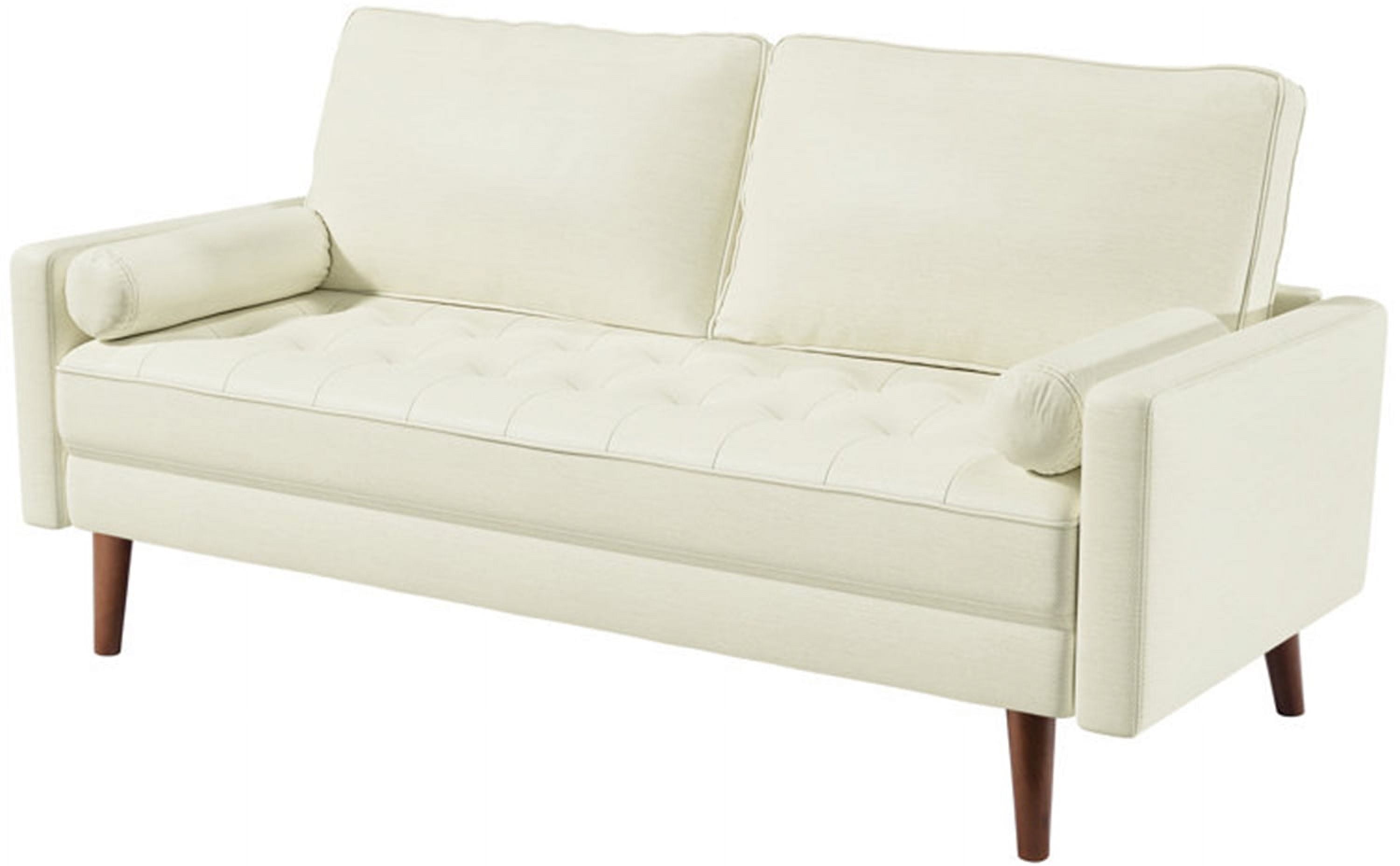 Vesgantti 68" Linen Couch,3 Seater Fabric Sofa Loveseat Square Arm Mid