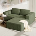 thumbnail image 1 of Vesgantti 80" L-Shaped Modular Sectional Sofa, Corduroy Cloud Couch with Deep Seat & Spring Support, 2-3 Seat Boneless Couch with Ottoman, No Assembly Required, Ideal for Small Spaces, Green, 1 of 9