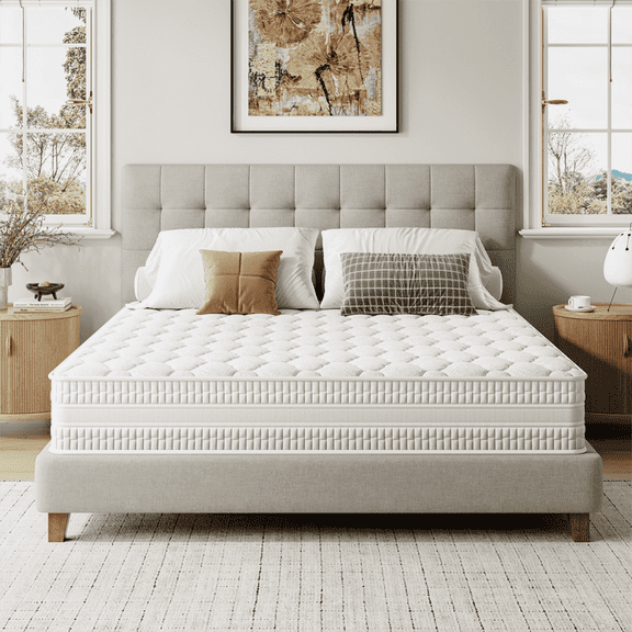 Vesgantti Full Size Medium Firm Hybrid Mattress 10 inch in a Box mattress with Gel Memory Foam and Pocket Spring