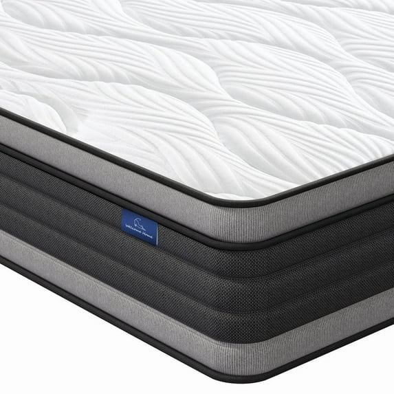 Vesgantti King Mattress, 12 Inch Hybrid King Size Mattress in a Box, Memory Foam and Individually Pocket Spring, Innerspring Mattress for Pressure Relief and Supportive, Medium Firm