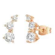 Veshon 14K Gold Plated Vertical Zirconia Climbing Earrings - Artificial Diamond Arrow Climbing Earrings Fashion Women's Earrings