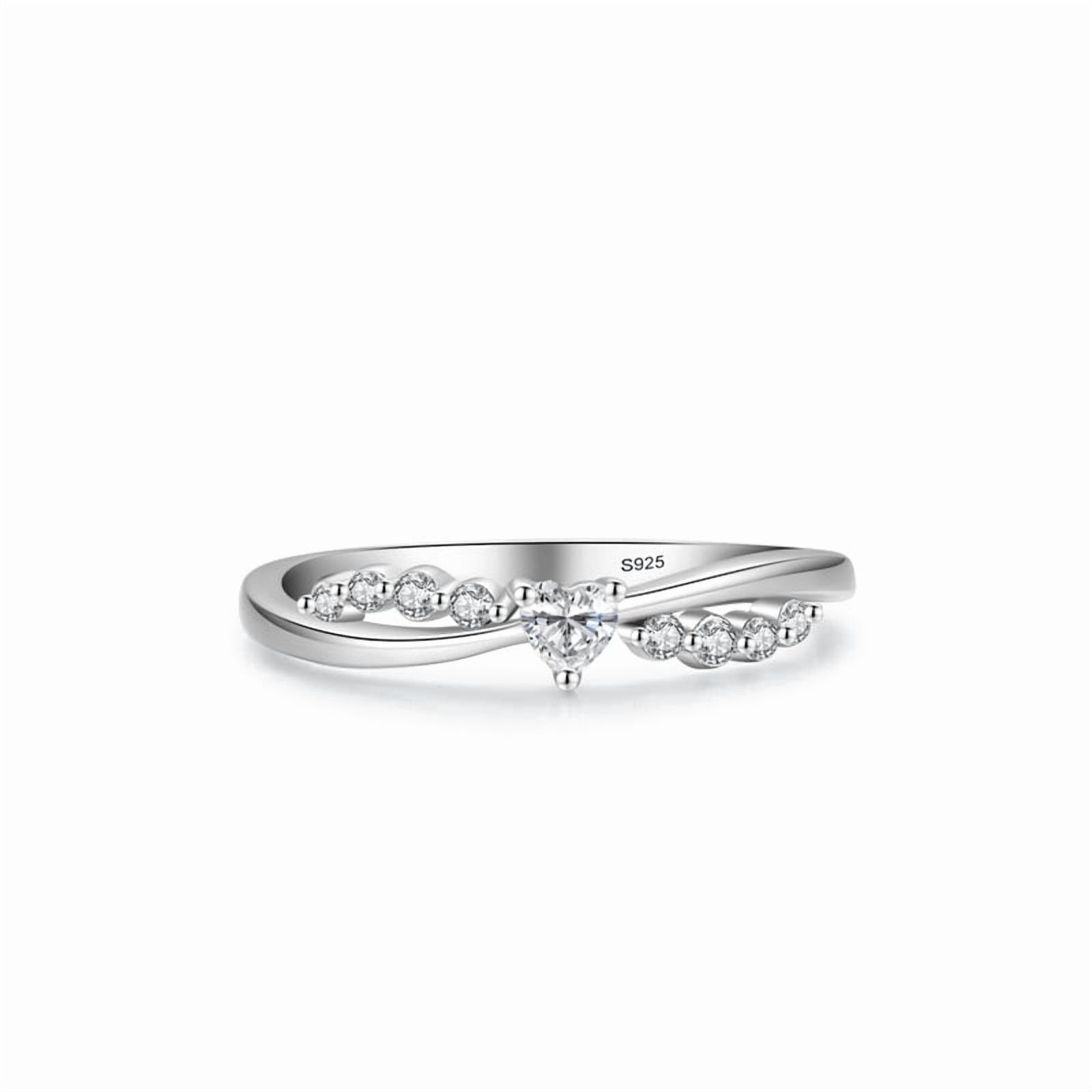 Veshon 925 Sterling Silver Infinity Love Knot Heart Promise Ring for Her | Engagement Wedding band for Women Size 5