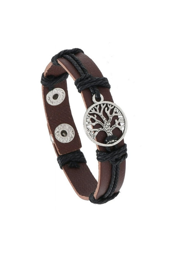Veshon Cross Leather Bracelets Tree of Life Bracelet Black Basketball Bracelets Jewelry for Men Teenage and Boys
