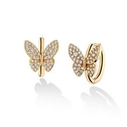 Veshon Cubic Zirconia Huggie Earrings 14k Gold Plated Tiny Earrings Small Huggie Hoop Earrings Simple Lightweight Hoops Gift for Women