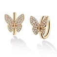 thumbnail image 1 of Veshon Cubic Zirconia Huggie Earrings 14k Gold Plated Tiny Earrings Small Huggie Hoop Earrings Simple Lightweight Hoops Gift for Women, 1 of 5