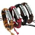 thumbnail image 1 of Veshon Leather Bracelets For Men, Teens and Boys, Perfect for Spiritual, Inspirational, Anxiety, and Sobriety Gifts, 1 of 5
