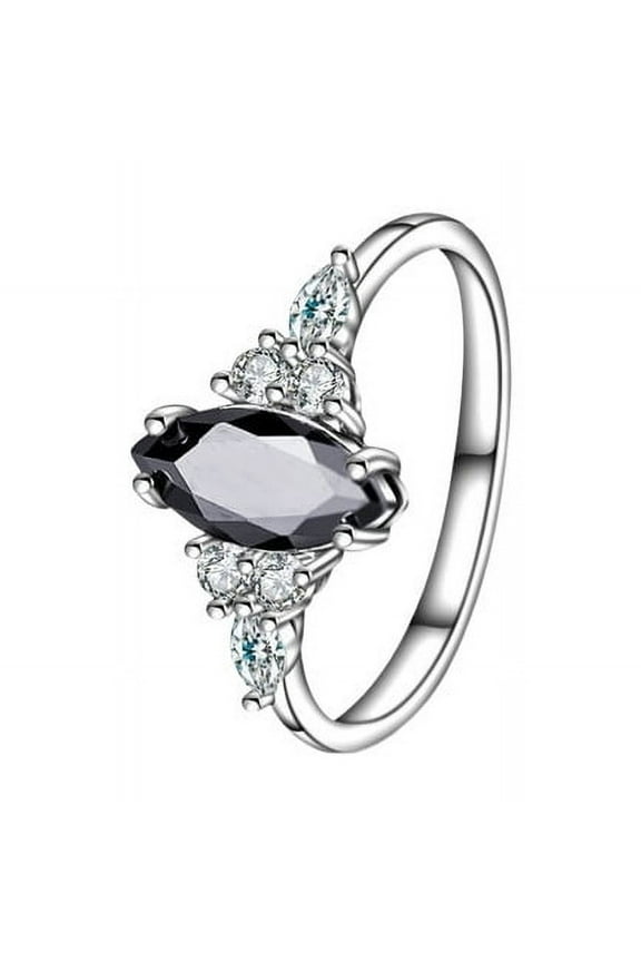 Veshon Tourmaline Rings,Pear Shaped Cut Ring,CZ Rings,Real 925 Sterling Silver Rings for Women, Genuine Jewelry