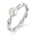 thumbnail image 1 of Vesitim Pearl Rings for Women-Infinity Rings 925 Sterling Silver 6mm Freshwater Cultured White Pearl Rings Wedding Engagement Anniversary Band Jewelry Size 7, 1 of 6