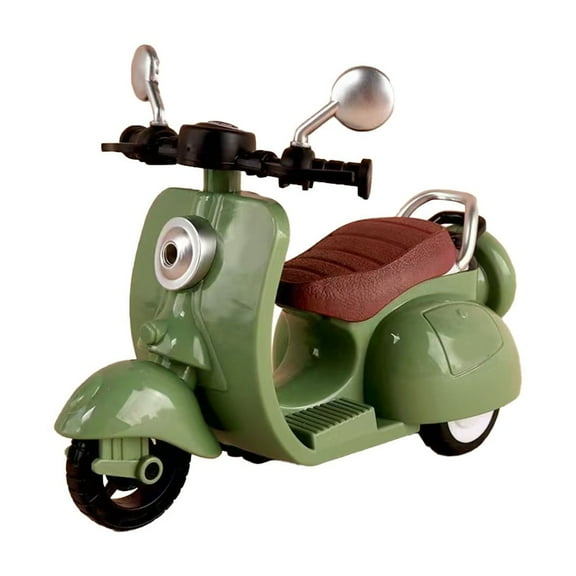 Vespa Miniature Toy Scooter - Green Die - Cast Model With Detailed Design, Retro Styling - For Kids Play, Collectors, Desk Decor, Shelf Display