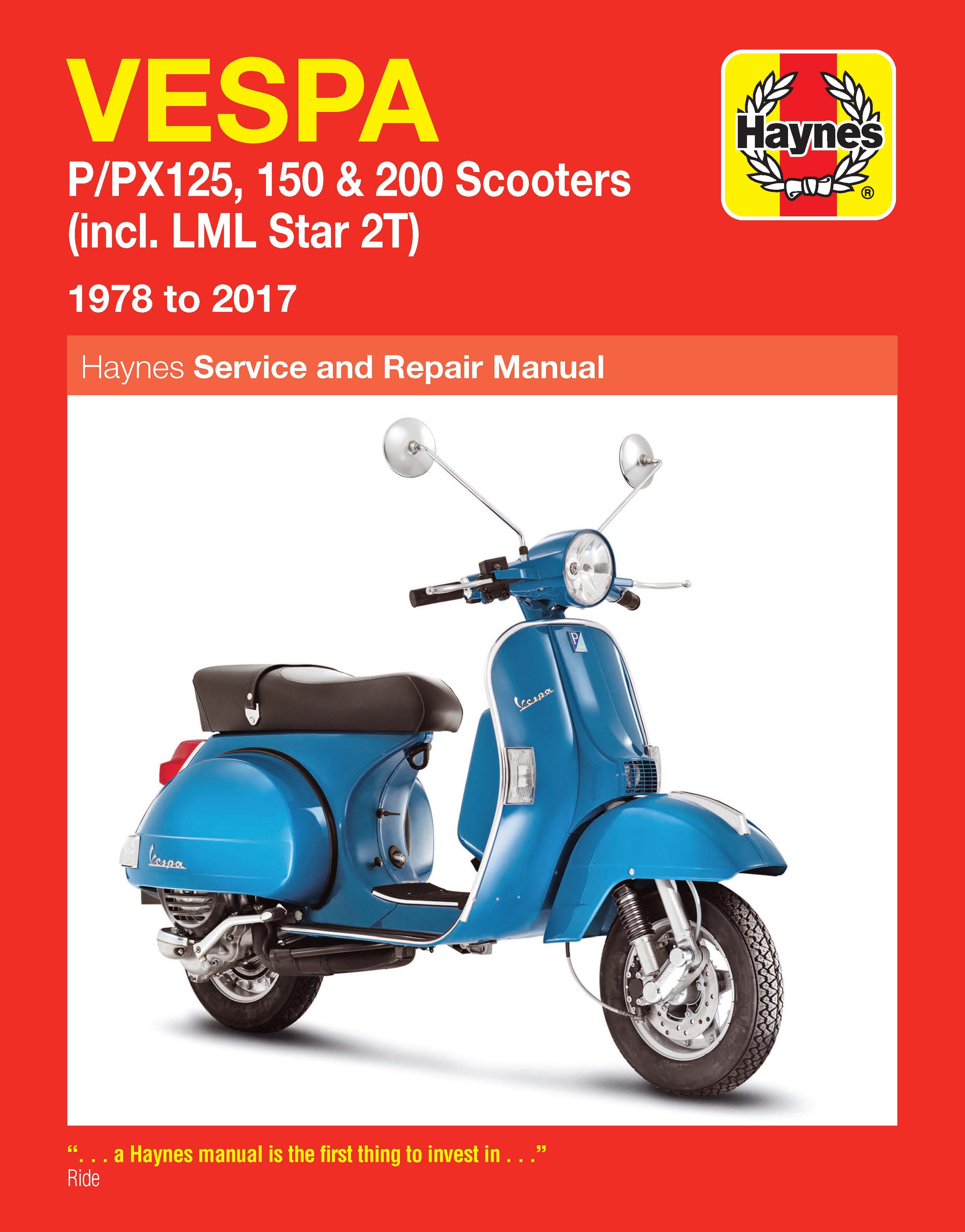 Vespa P/PX 125, 150 & 200 (78-17) (Includes LML Star 2T) Haynes Repair  Manual ^