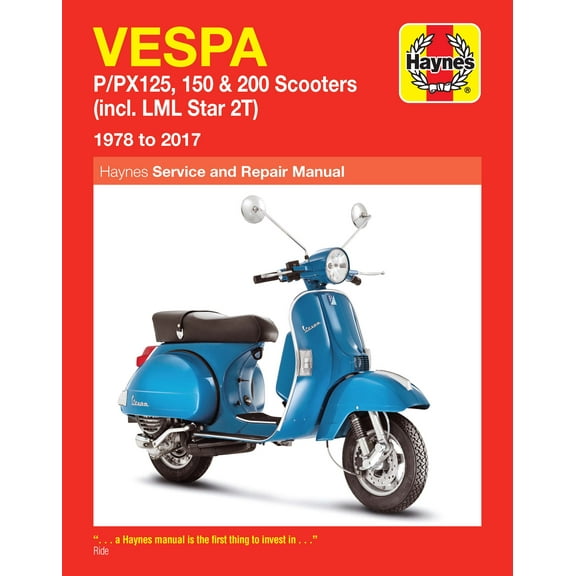 Vespa P/PX 125, 150 & 200 (78-17) (Includes LML Star 2T) Haynes Repair Manual ^