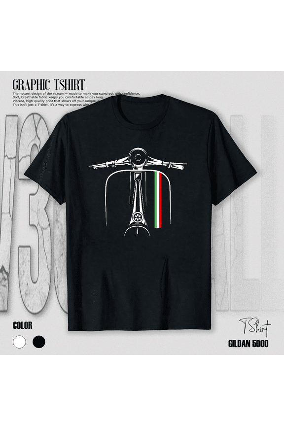 Vespa Scooter Classic Mod Rider Retro Italian Style Fan Graphic Unisex T-Shirt V11175, up to size 5XL