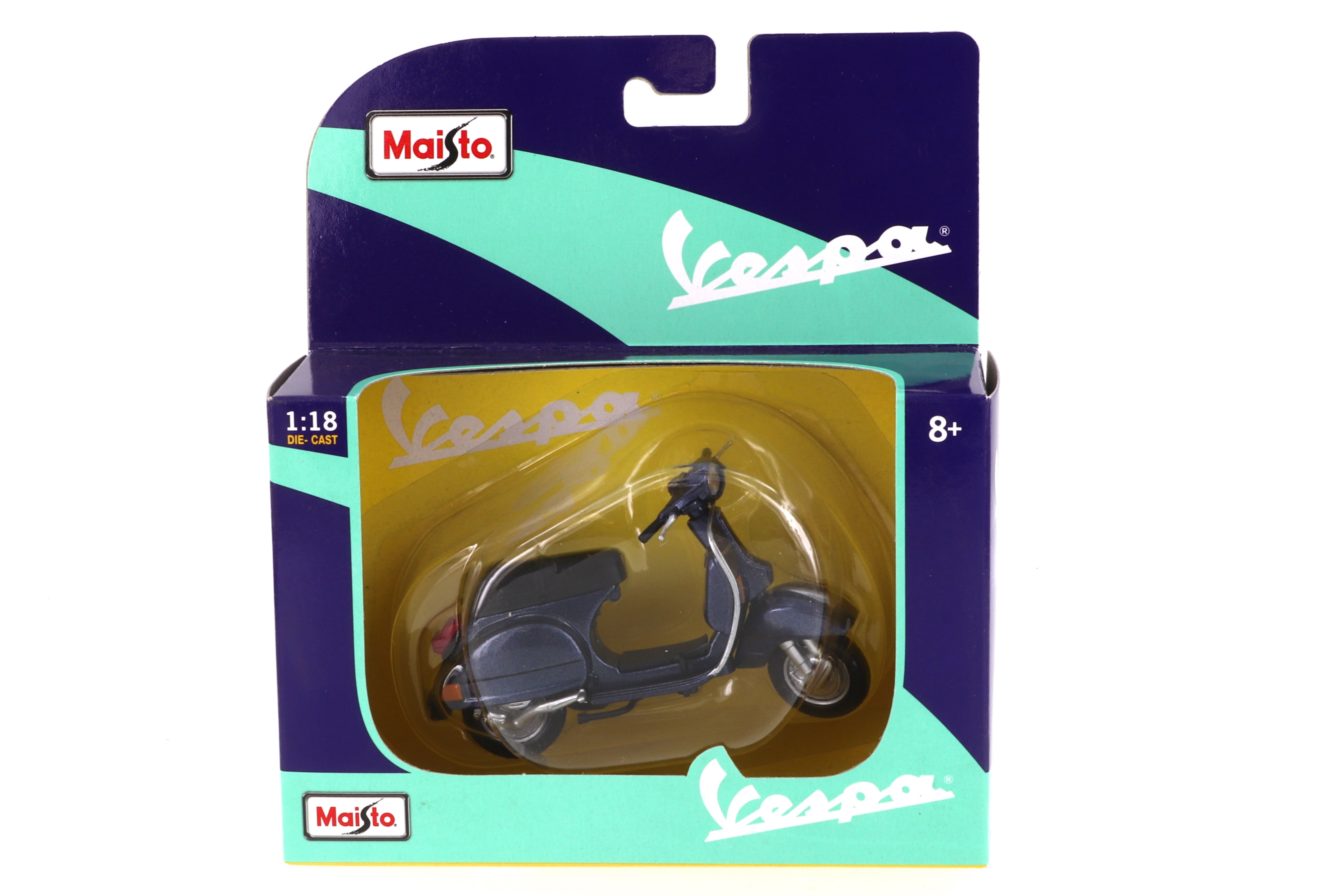 Vespa Scooter, Dark Blue - Maisto 31540 - 1/18 scale Model Toy Scooter ...