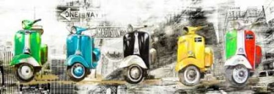 Vespa in NY Canvas Art - Bresso Sola (8 x 24)