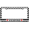 thumbnail image 1 of Vespas Love with Hearts License Plate Tag Frame, Multiple Colors, 1 of 1