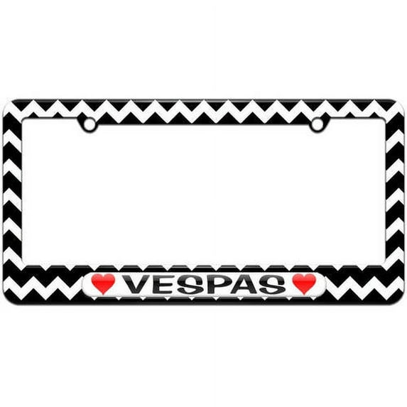 Vespas Love with Hearts License Plate Tag Frame, Multiple Colors