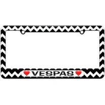 Vespas Love with Hearts License Plate Tag Frame, Multiple Colors