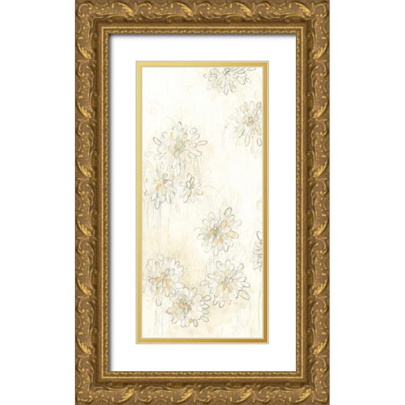 Vess, June Erica 10x18 Gold Ornate Wood Framed with Double Matting Museum Art Print Titled - Dahlia Cascade I