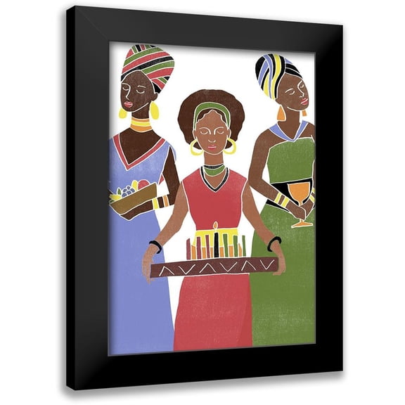 Vess, June Erica 11x14 Black Modern Framed Museum Art Print Titled - Kwanzaa Celebration Collection B