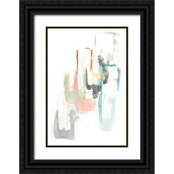 Vess, June Erica 11x14 Black Ornate Wood Framed with Double Matting Museum Art Print Titled - Pastel Windows II