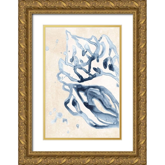 Vess, June Erica 11x14 Gold Ornate Wood Framed with Double Matting Museum Art Print Titled - Water Shells II