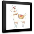 thumbnail image 1 of Vess, June Erica 12x12 Black Modern Framed Museum Art Print Titled - Blockprint Llama II, 1 of 5