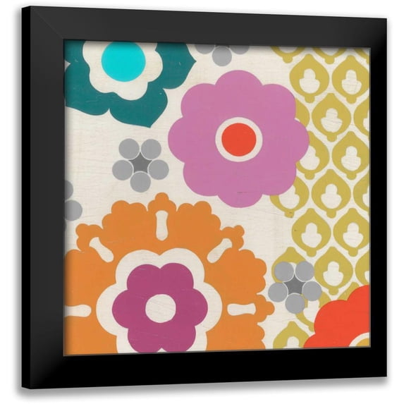 Vess, June Erica 12x12 Black Modern Framed Museum Art Print Titled - Candy Blossoms IV