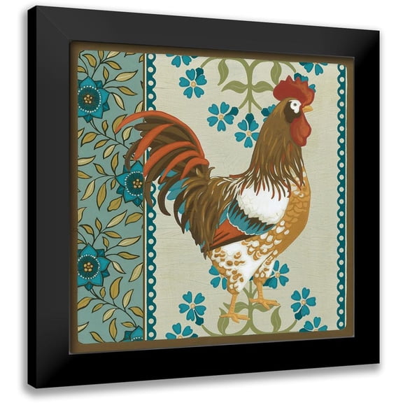 Vess, June Erica 12x12 Black Modern Framed Museum Art Print Titled - Cottage Rooster I