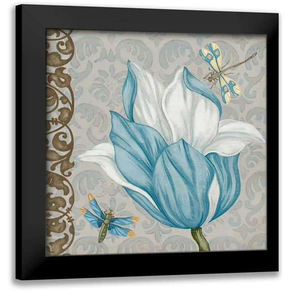 Vess, June Erica 12x12 Black Modern Framed Museum Art Print Titled - Garden Romance III