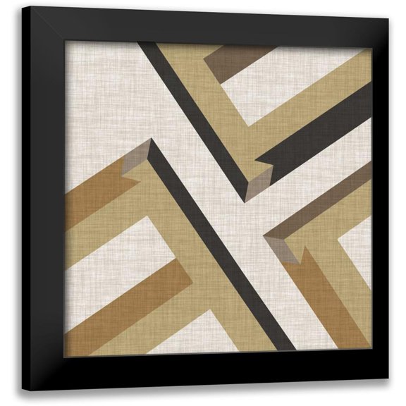 Vess, June Erica 12x12 Black Modern Framed Museum Art Print Titled - Geometric Perspective VIII