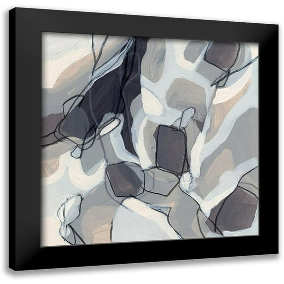 Vess, June Erica 12x12 Black Modern Framed Museum Art Print Titled - Graphite Swirl III