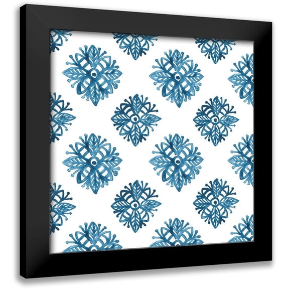 Vess, June Erica 12x12 Black Modern Framed Museum Art Print Titled - Indigo Sampler Collection F