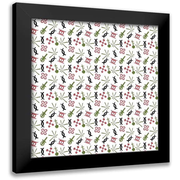 Vess, June Erica 12x12 Black Modern Framed Museum Art Print Titled - Kwanzaa Celebration Collection H