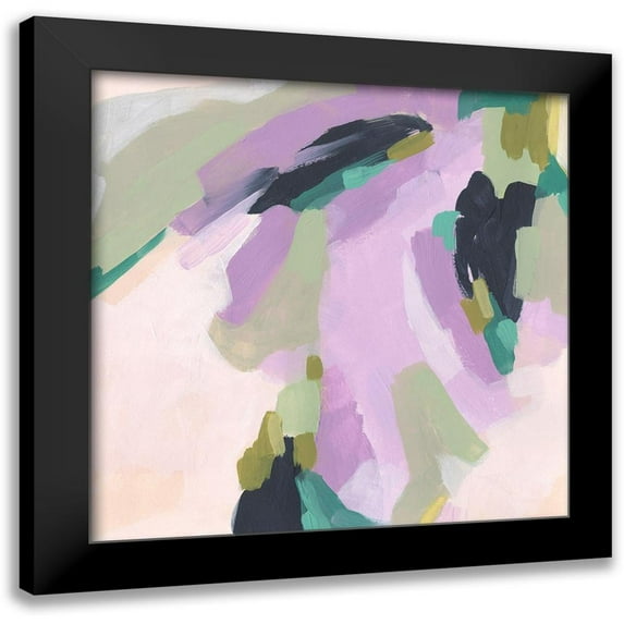 Vess, June Erica 12x12 Black Modern Framed Museum Art Print Titled - Lavender Swirl II