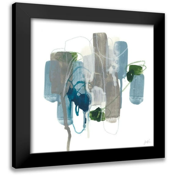 Vess, June Erica 12x12 Black Modern Framed Museum Art Print Titled - Meadow Blue II