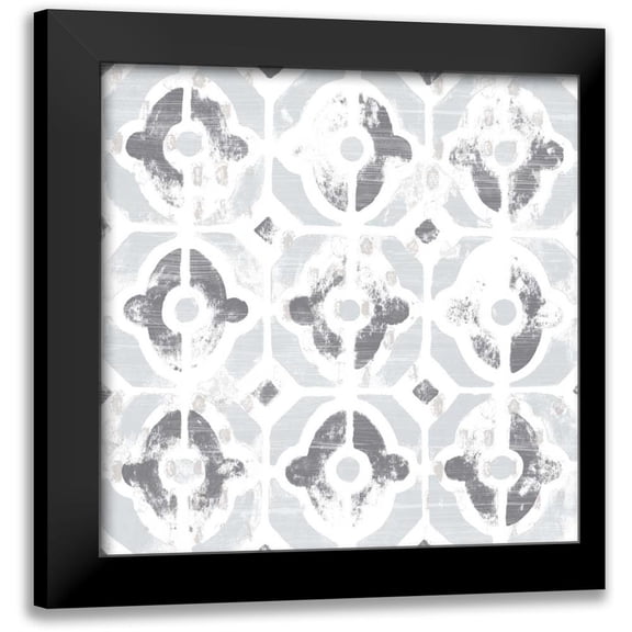 Vess, June Erica 12x12 Black Modern Framed Museum Art Print Titled - Monoprint Tile III