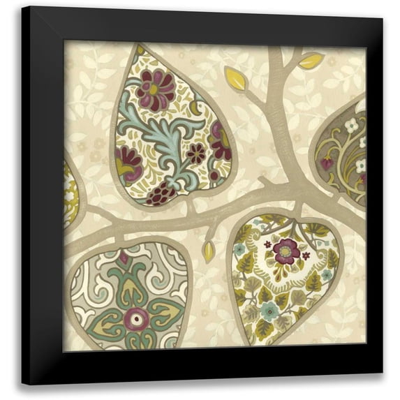 Vess, June Erica 12x12 Black Modern Framed Museum Art Print Titled - Patterns in Foliage I