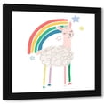 thumbnail image 1 of June Erica Vess 12x12 Black Modern Wood Framed Wall Art Titled - Rainbow Llama II, 1 of 6