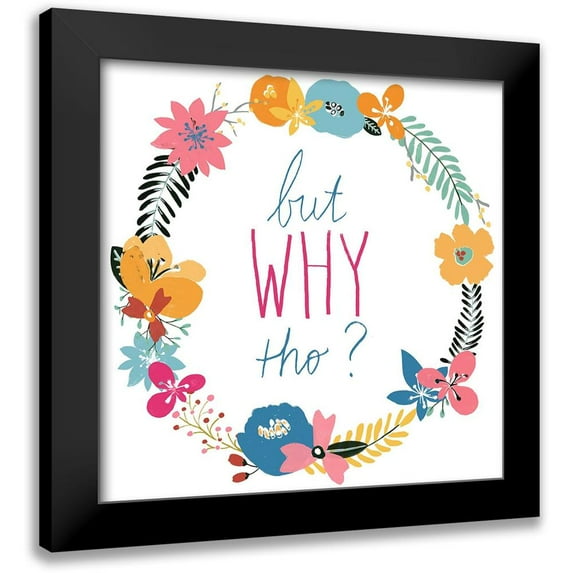 Vess, June Erica 12x12 Black Modern Framed Museum Art Print Titled - Snarky Florals VII
