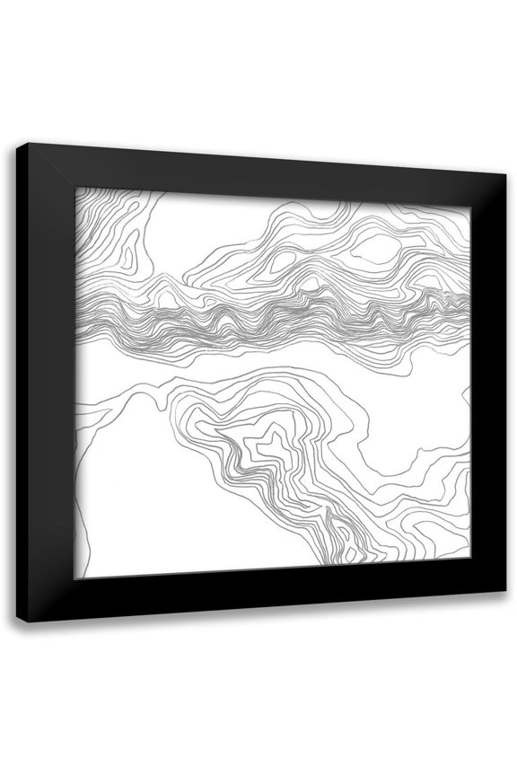 Vess, June Erica 12x12 Black Modern Framed Museum Art Print Titled - Topography Contour II