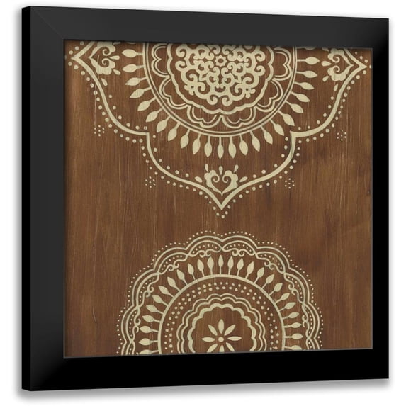 Vess, June Erica 12x12 Black Modern Framed Museum Art Print Titled - Weathered Mandala III