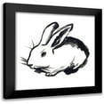 thumbnail image 1 of Vess, June Erica 12x12 Black Modern Framed Museum Art Print Titled - Winter Rabbit II, 1 of 5