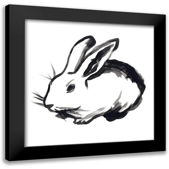 Vess, June Erica 12x12 Black Modern Framed Museum Art Print Titled - Winter Rabbit II