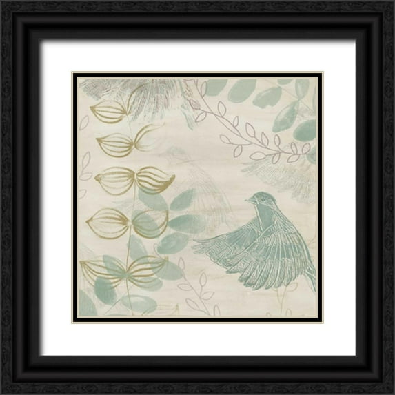 Vess, June Erica 12x12 Black Ornate Wood Framed with Double Matting Museum Art Print Titled - Avian Grove II