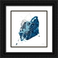 thumbnail image 1 of Vess, June Erica 12x12 Black Ornate Wood Framed with Double Matting Museum Art Print Titled - Blue Ink Blot II, 1 of 4