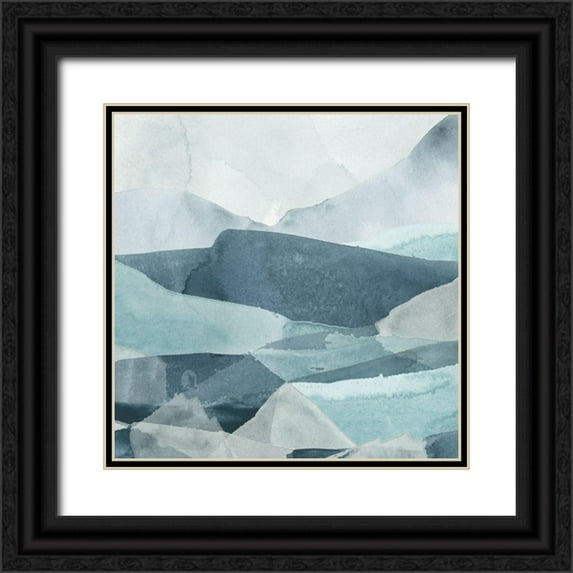 Vess, June Erica 12x12 Black Ornate Wood Framed with Double Matting Museum Art Print Titled - Blue Range III