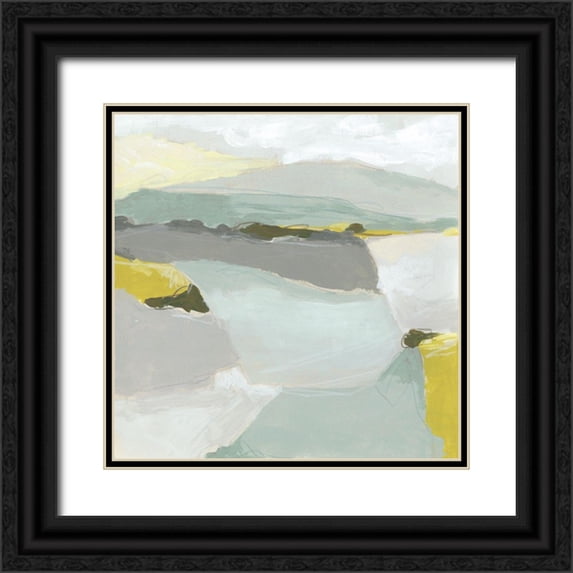 Vess, June Erica 12x12 Black Ornate Wood Framed with Double Matting Museum Art Print Titled - Citron Ridgeline I