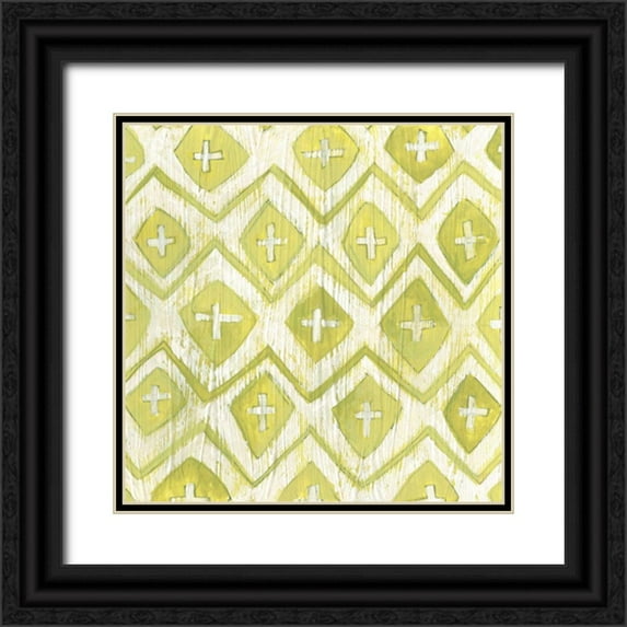 Vess, June Erica 12x12 Black Ornate Wood Framed with Double Matting Museum Art Print Titled - Eclectic Textile II